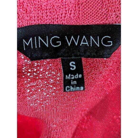 Ming Wang Women's Size S Coral Cardigan With White Trim - Picture 3 of 6